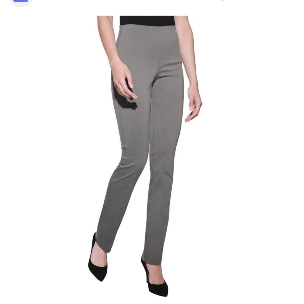 White‎ House Black Market  WHBM The Skinny Gray Side Zip Stretch Pants Womens 6